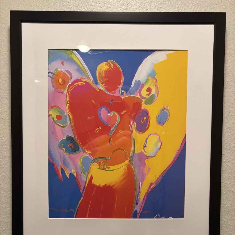 Peter Max Framed 12x14 Inch Art Print - Angel With Heart III
